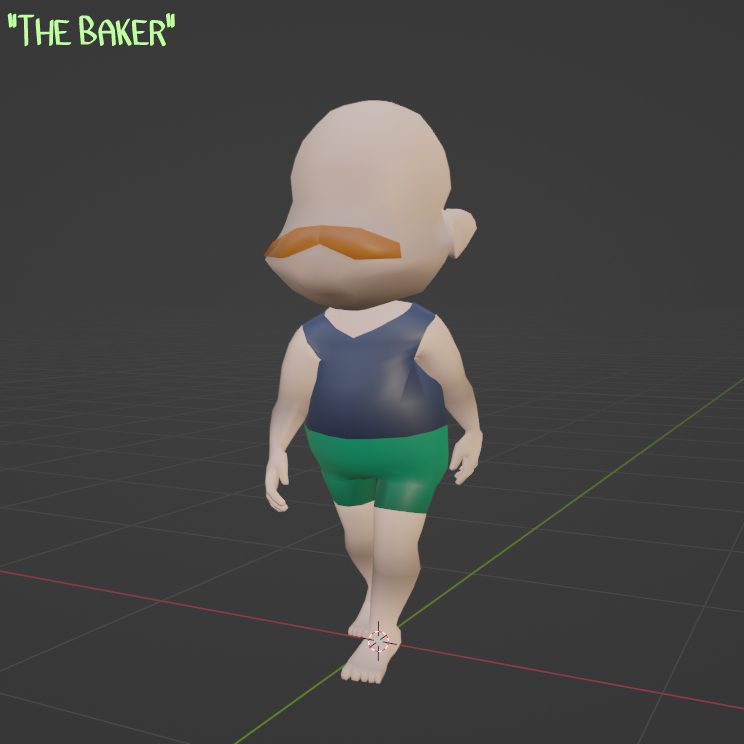 A screenshot of a low-poly 3D character model.